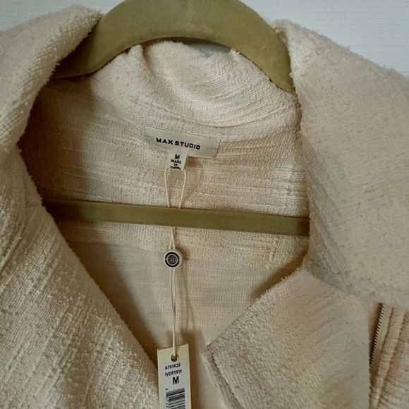 Max Studio Moto Jacket NWT Cream sizeM - Picture 3 of 6